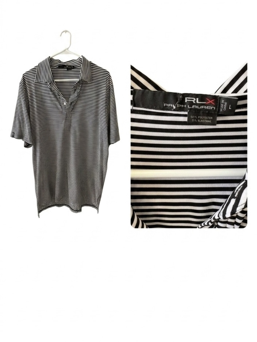 RLX Ralph Lauren golf shirt Black and white L